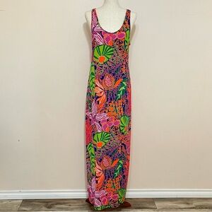 Trina Turk Resort Wear Violina Print Jersey Maxi Floral Dress